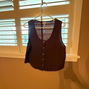 H&M Dark Brown Sleeveless Blouse